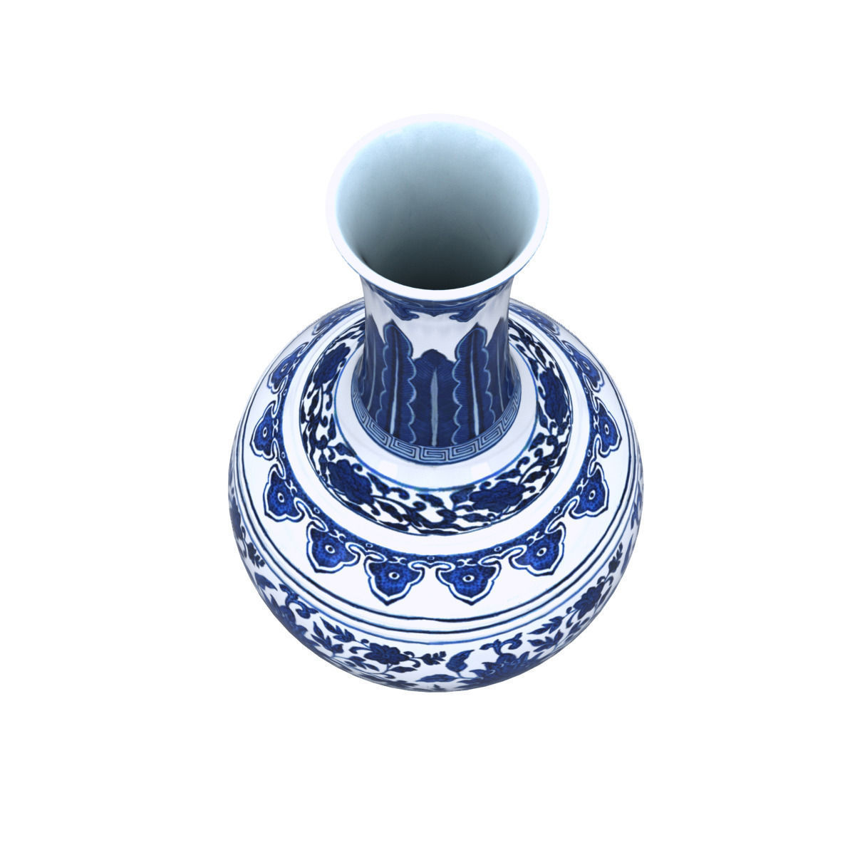 Chinese Indigo Vase 01 3D model_2