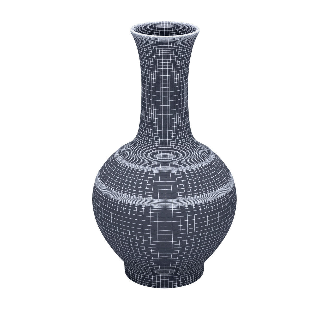 Chinese Indigo Vase 01 3D model_7