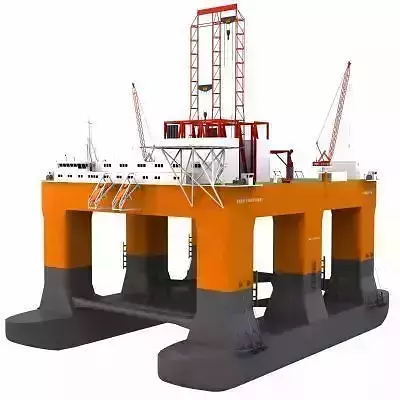 Semisubmersible Oil and Gas Drilling Rig- 01 - 3D model