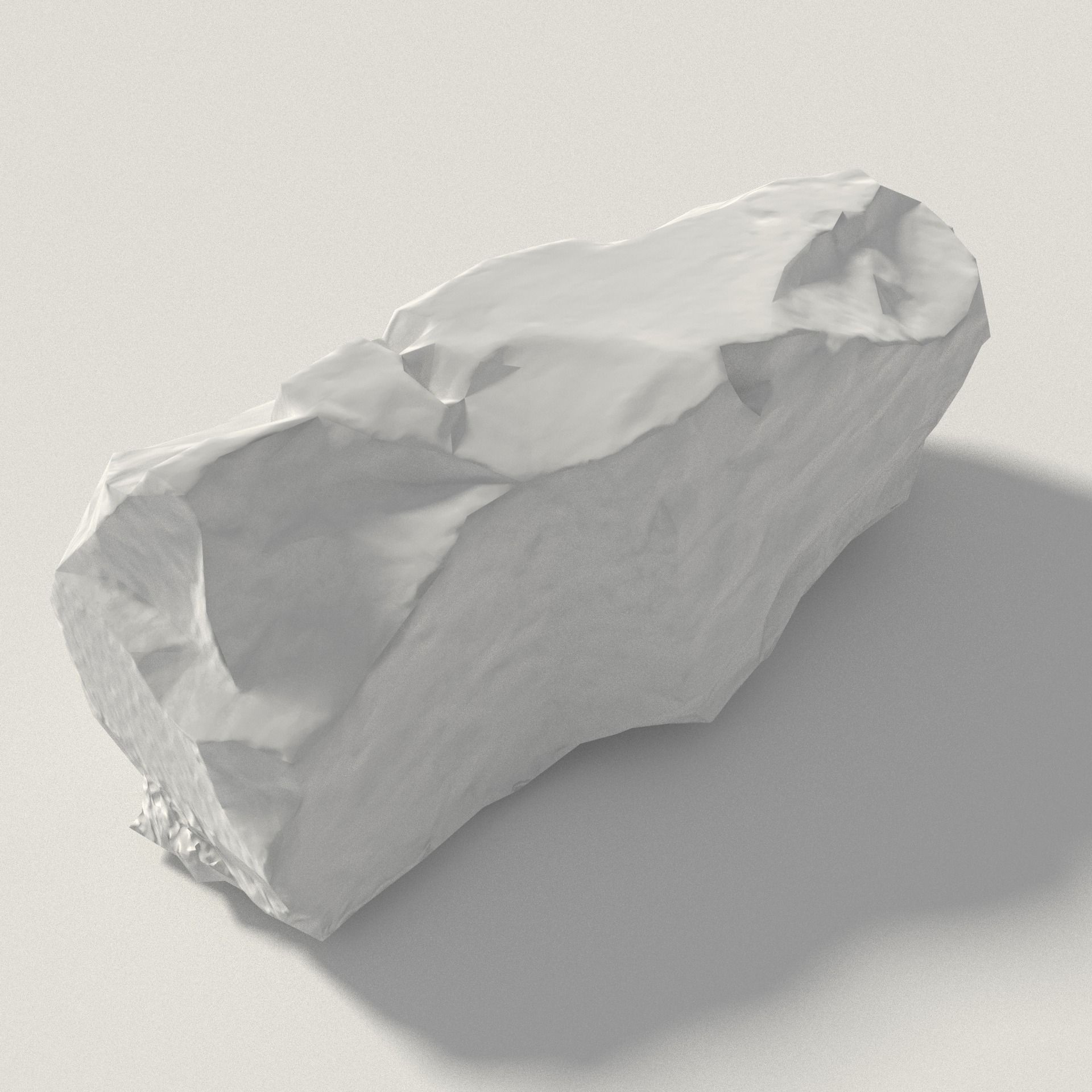 Old Greek Stone With Writing Low-poly 3D model_4