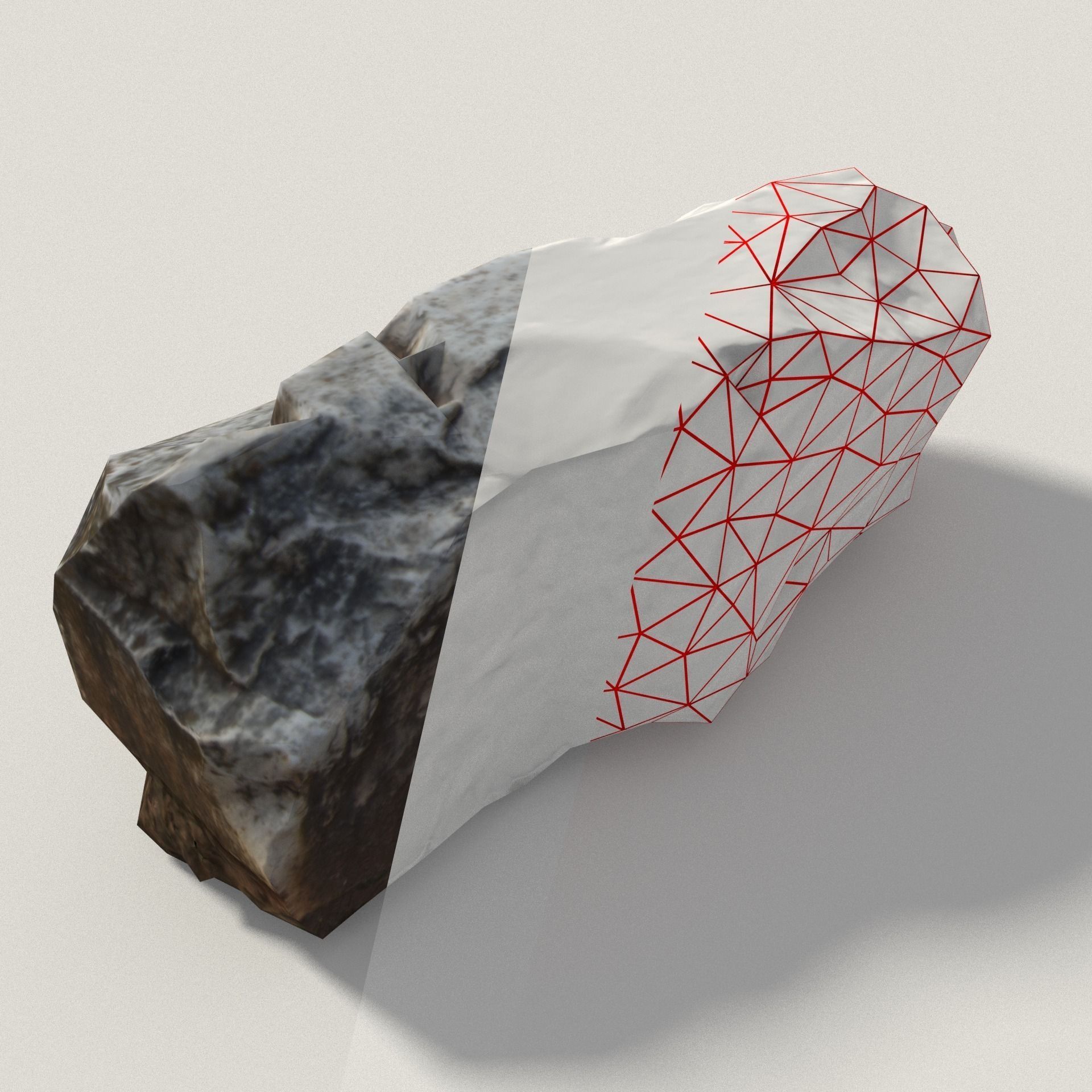 Old Greek Stone With Writing Low-poly 3D model_10