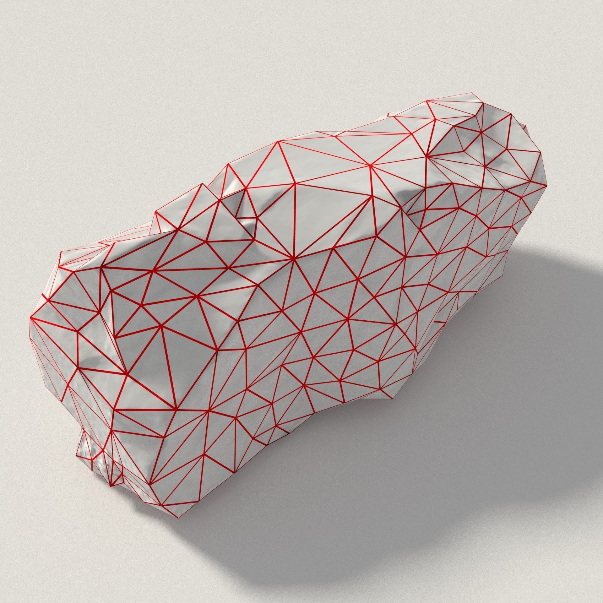 Old Greek Stone With Writing Low-poly 3D model_7