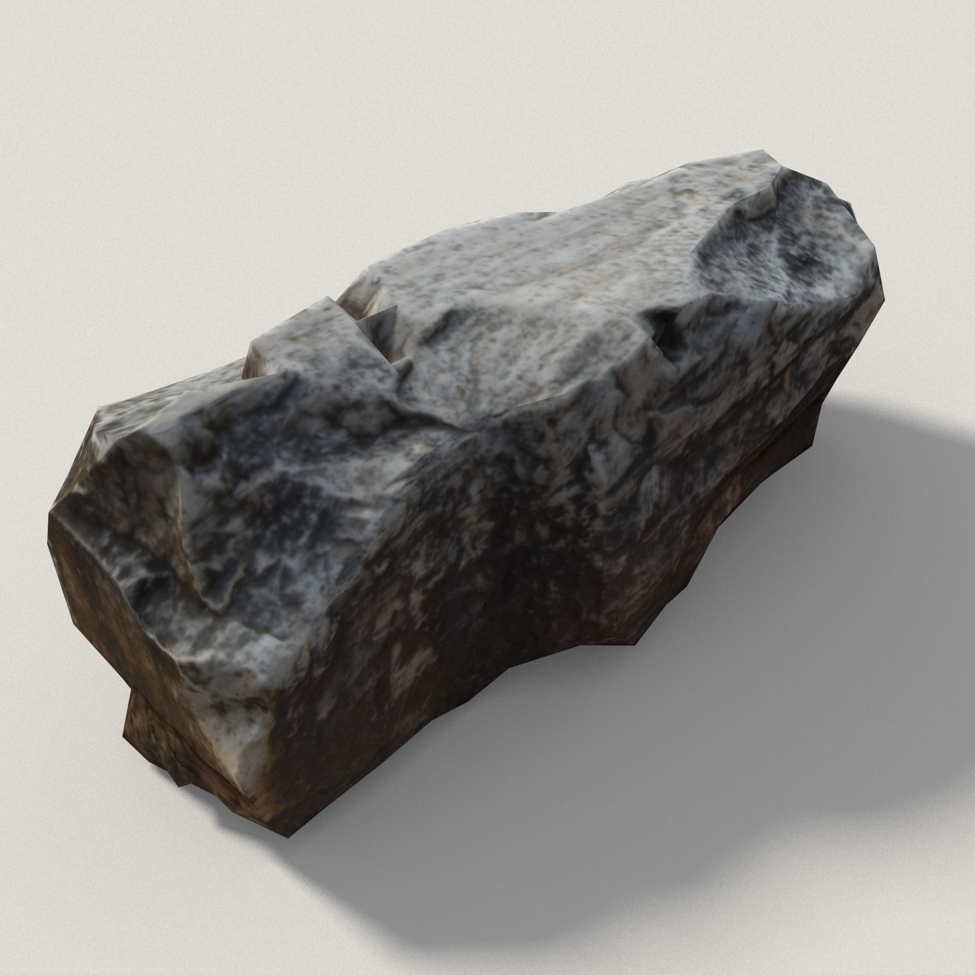 Old Greek Stone With Writing Low-poly 3D model_9