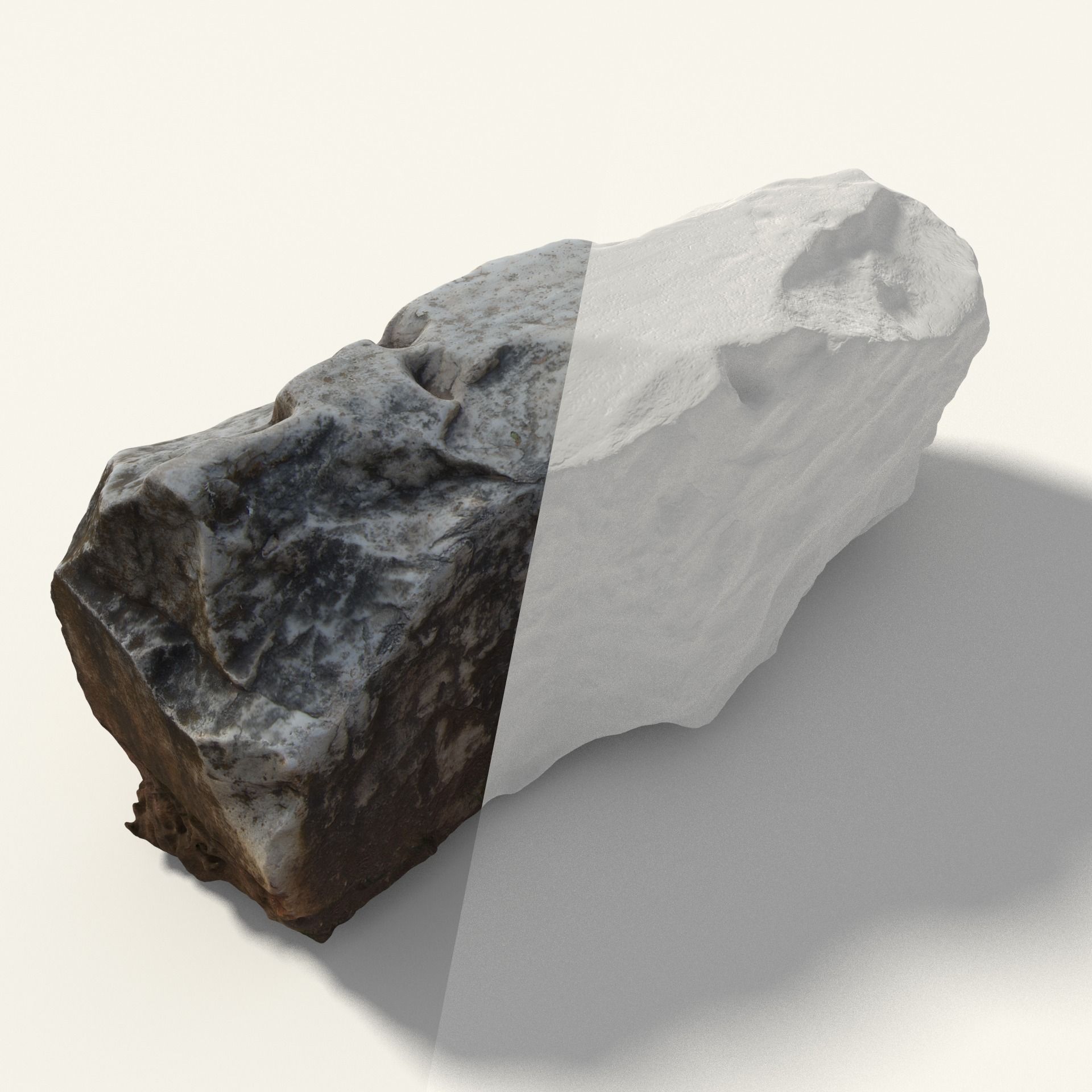 Old Greek Stone With Writing Low-poly 3D model_2
