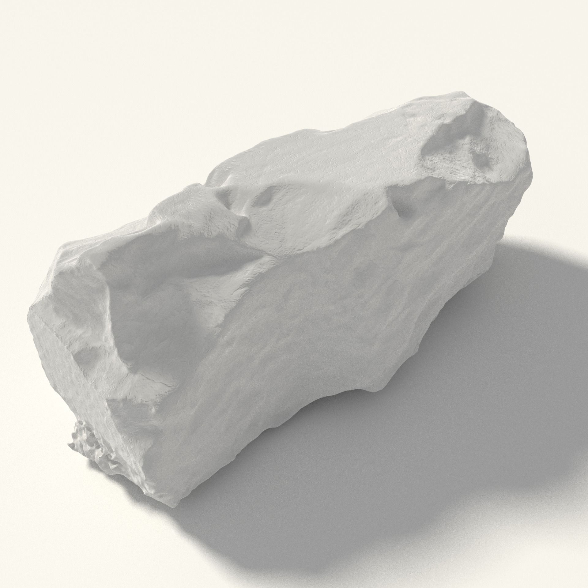 Old Greek Stone With Writing Low-poly 3D model_1