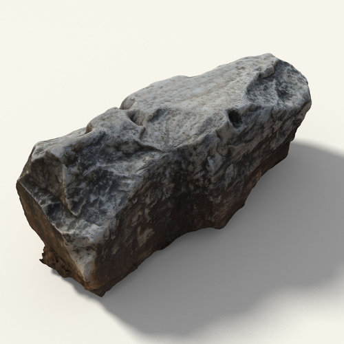Old Greek Stone With Writing Low-poly 3D model