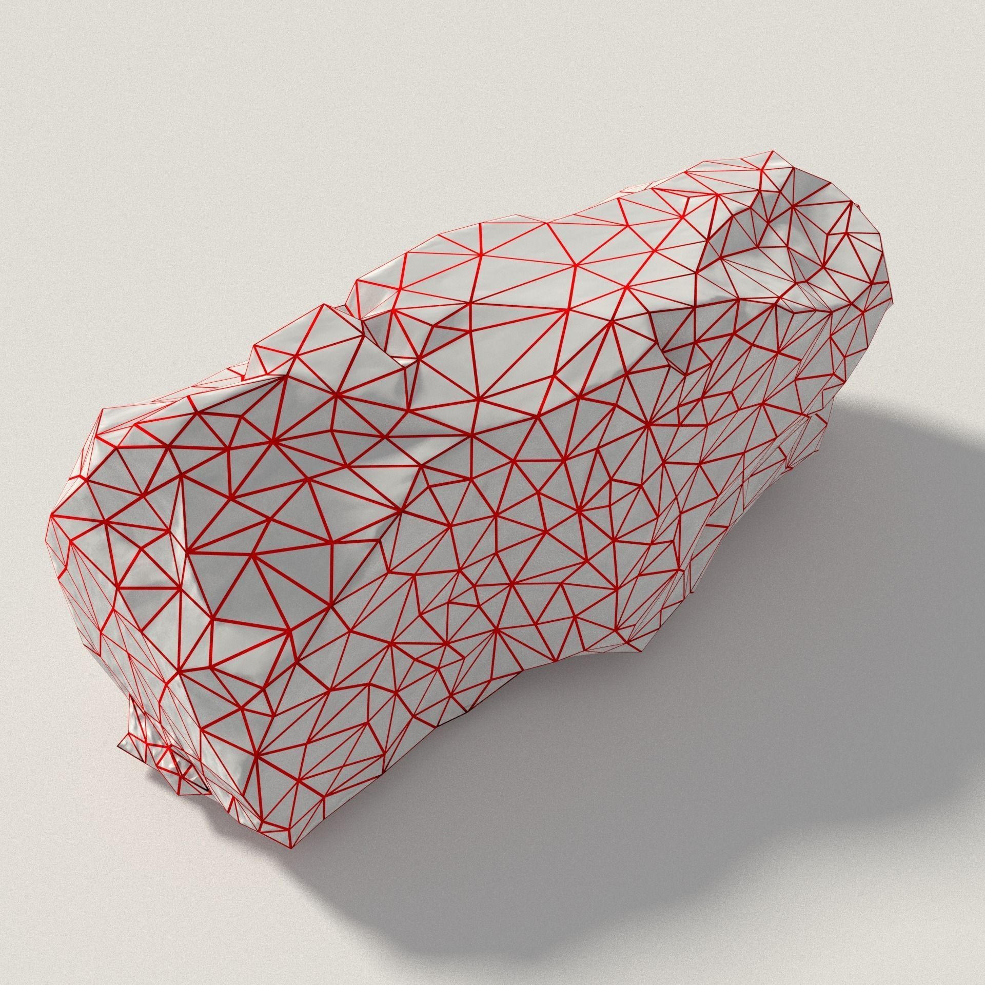 Old Greek Stone With Writing Low-poly 3D model_5