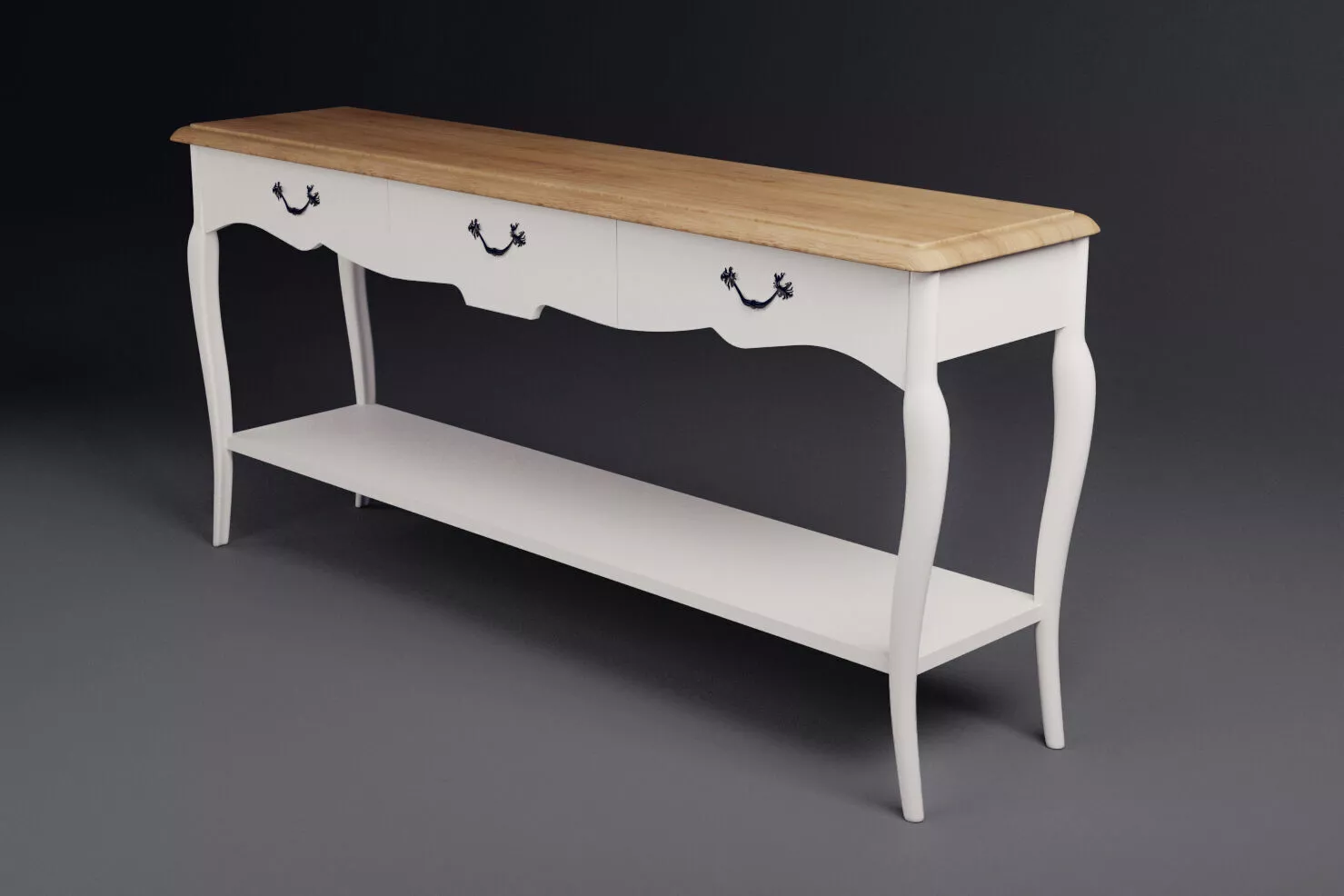 Classic Console 3 Drawer 3D model