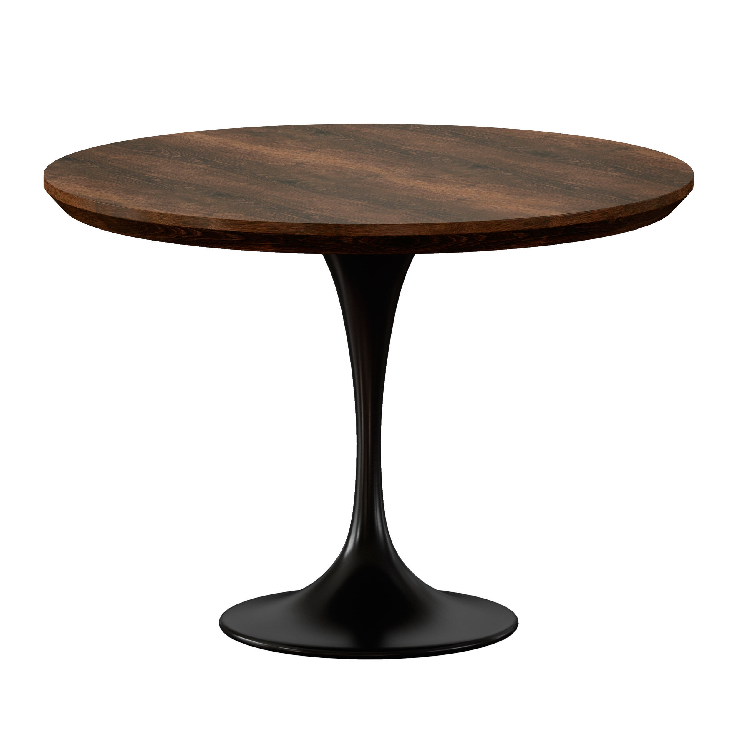 Penn Brown Oak 42 Pedestal Base Dining Table Crate and Barrel 3D model_6