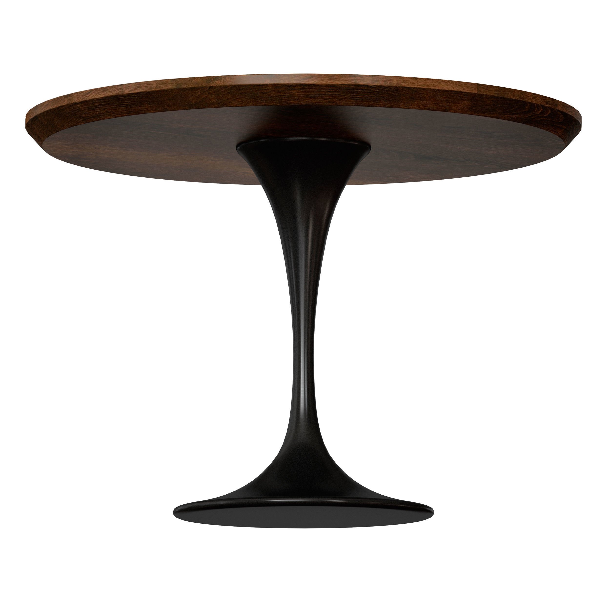 Penn Brown Oak 42 Pedestal Base Dining Table Crate and Barrel 3D model_2