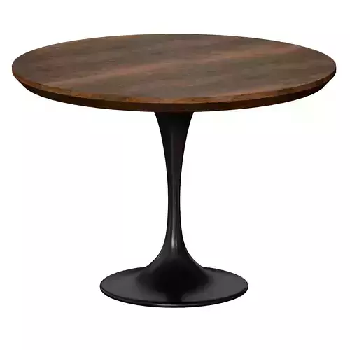 Penn Brown Oak 42 Pedestal Base Dining Table Crate and Barrel