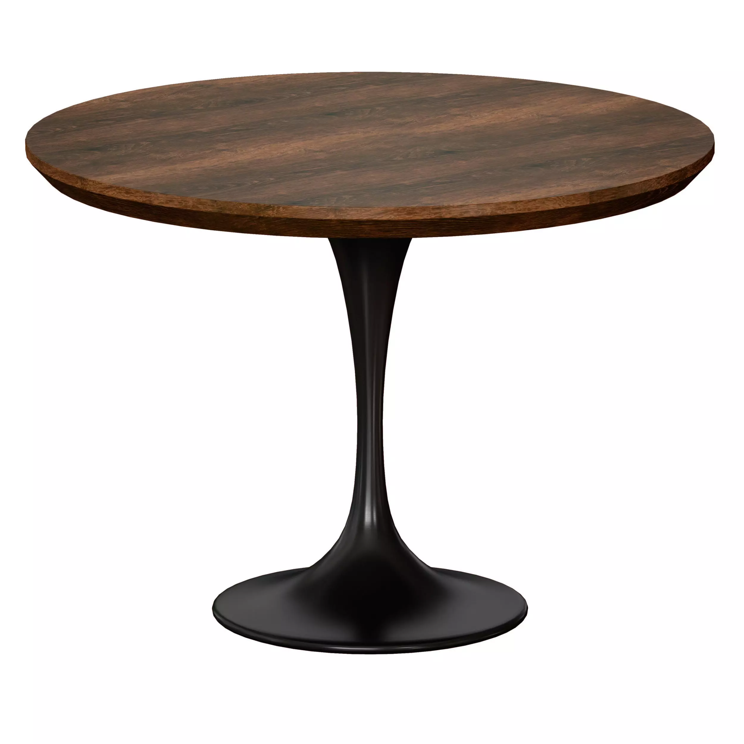 Penn Brown Oak 42 Pedestal Base Dining Table Crate and Barrel 3D model_0