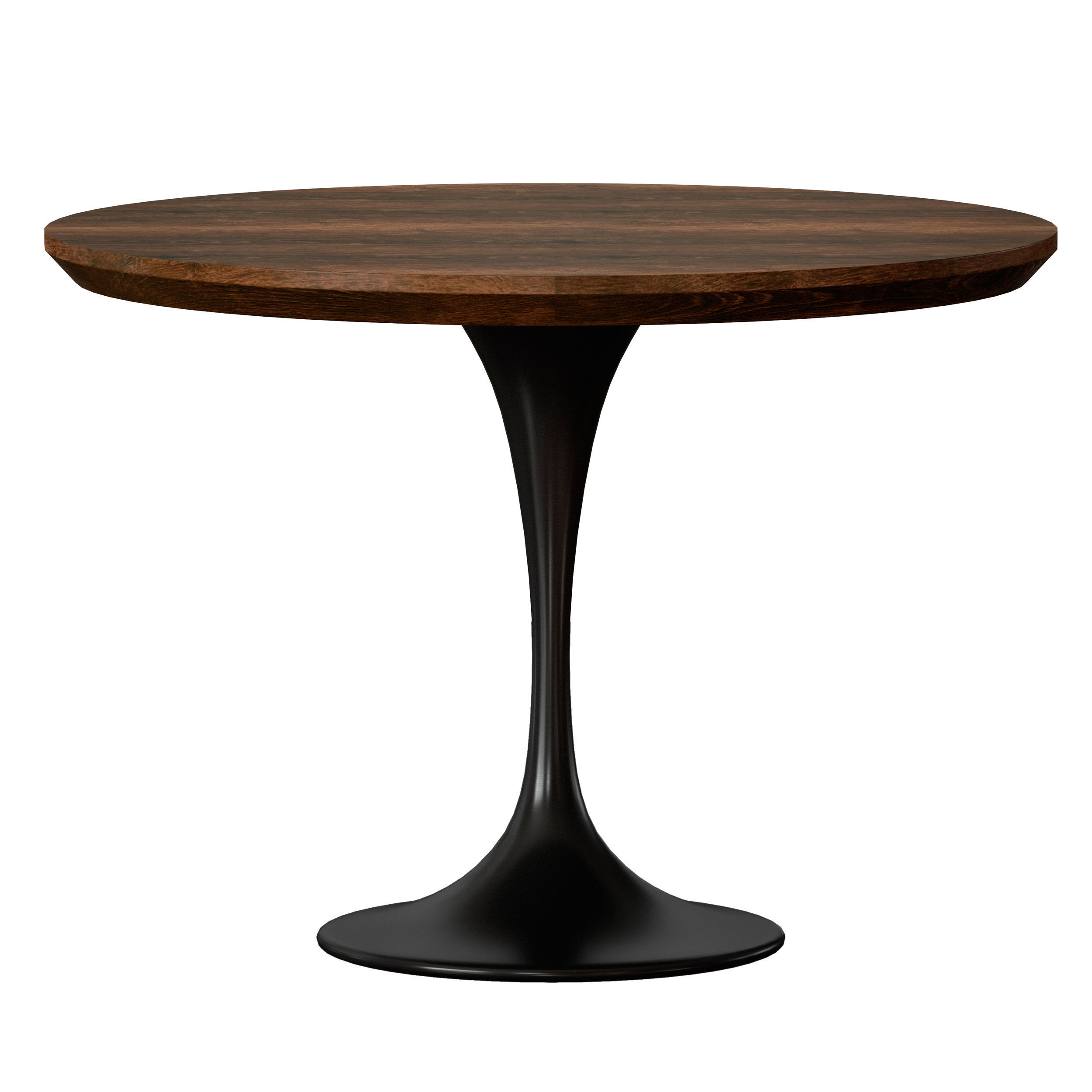 Penn Brown Oak 42 Pedestal Base Dining Table Crate and Barrel 3D model_5