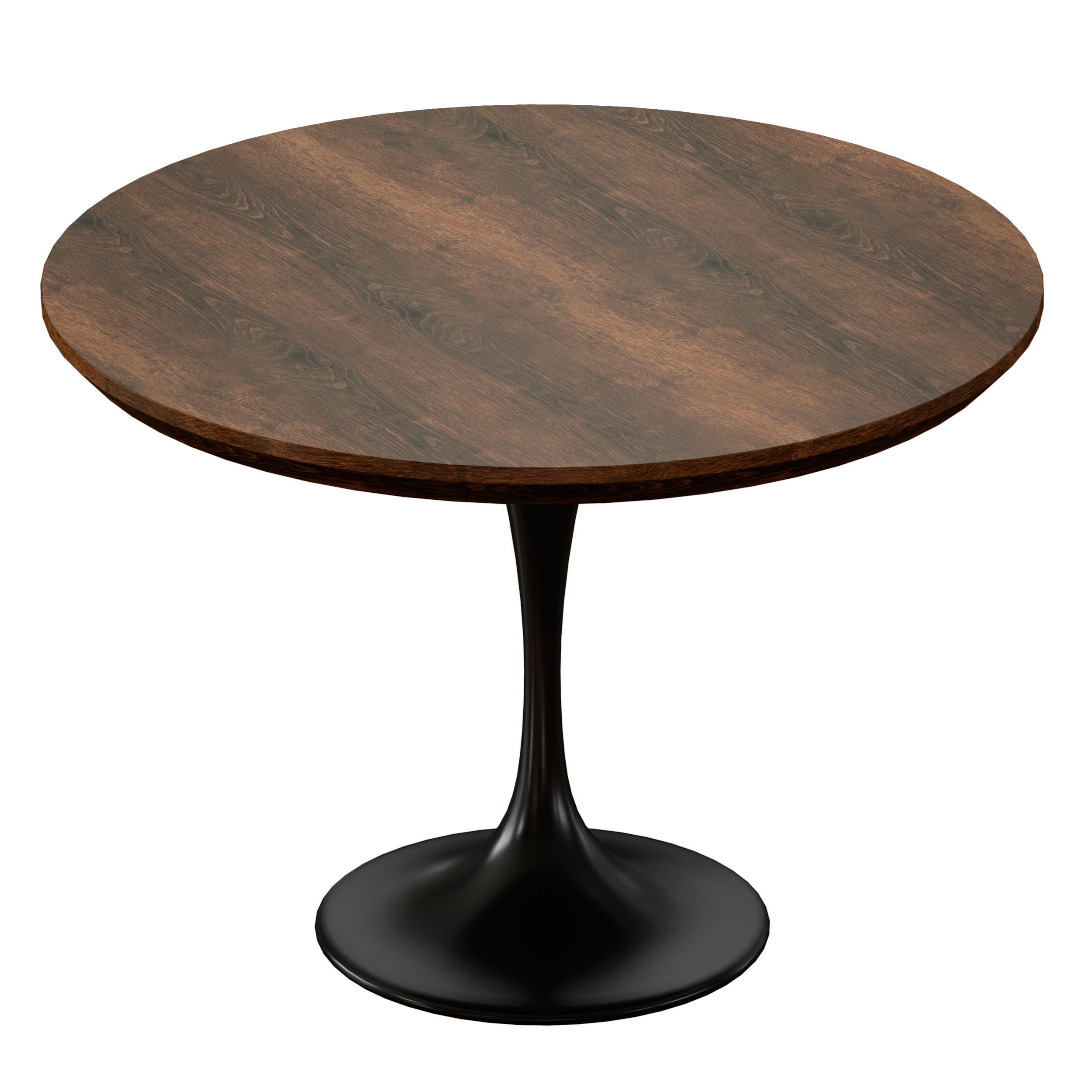 Penn Brown Oak 42 Pedestal Base Dining Table Crate and Barrel 3D model_8