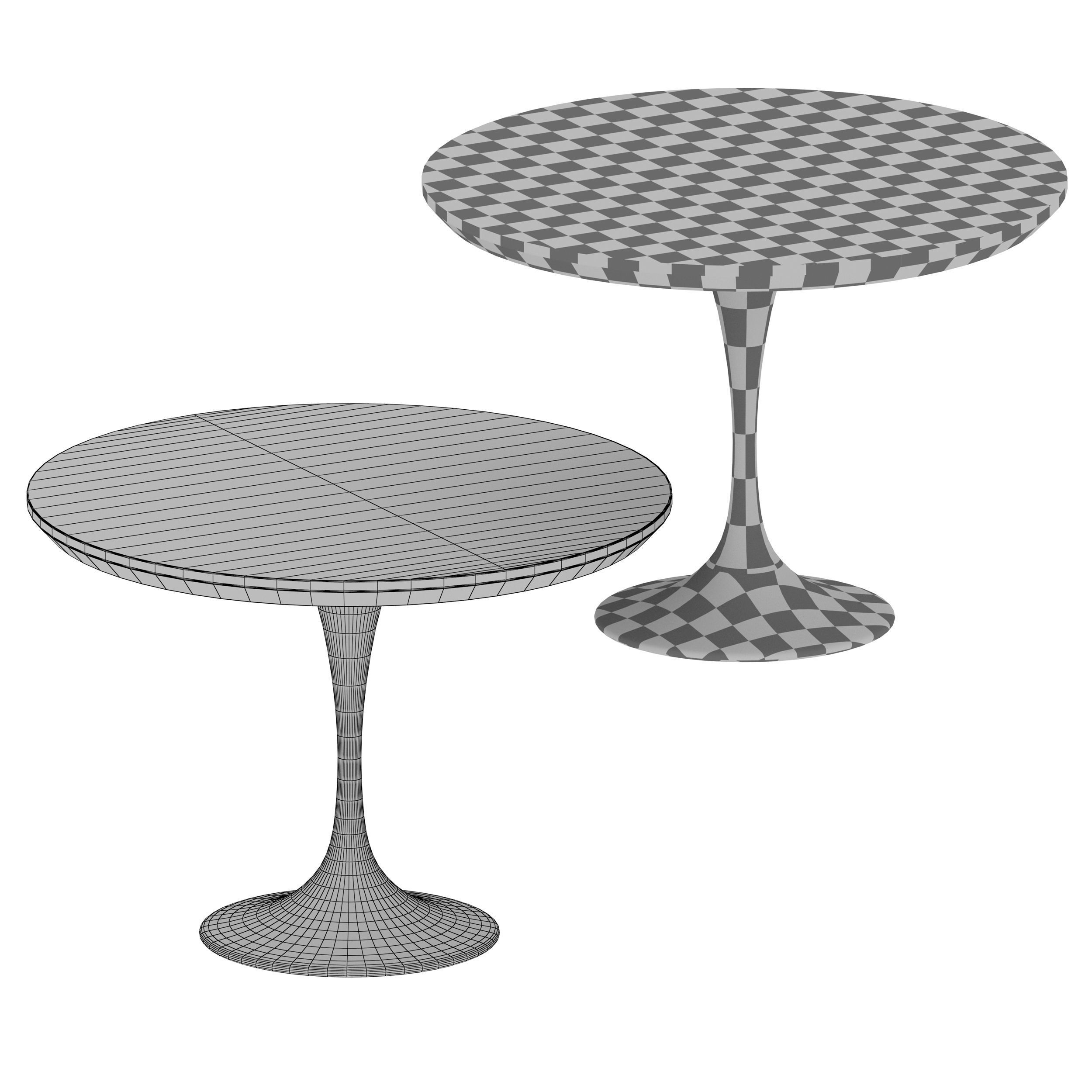 Penn Brown Oak 42 Pedestal Base Dining Table Crate and Barrel 3D model_10