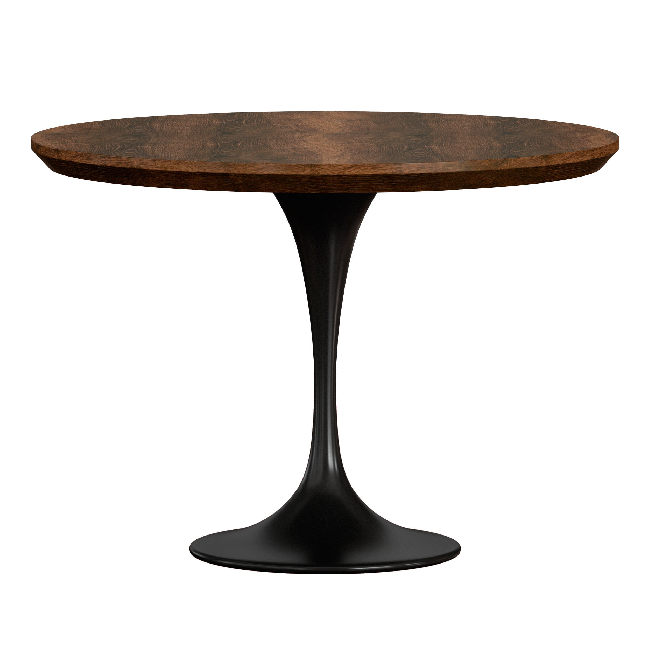 Penn Brown Oak 42 Pedestal Base Dining Table Crate and Barrel 3D model_4