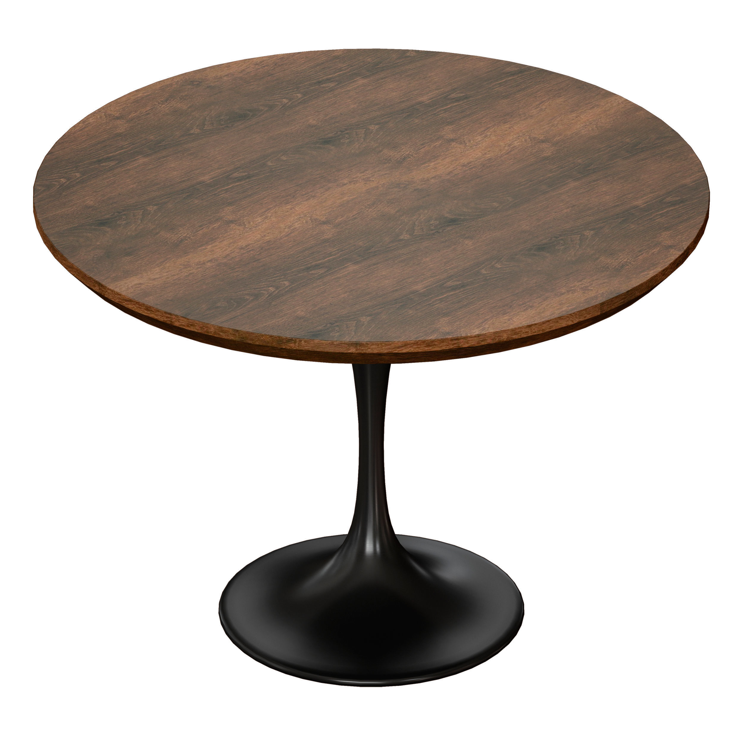 Penn Brown Oak 42 Pedestal Base Dining Table Crate and Barrel 3D model_3