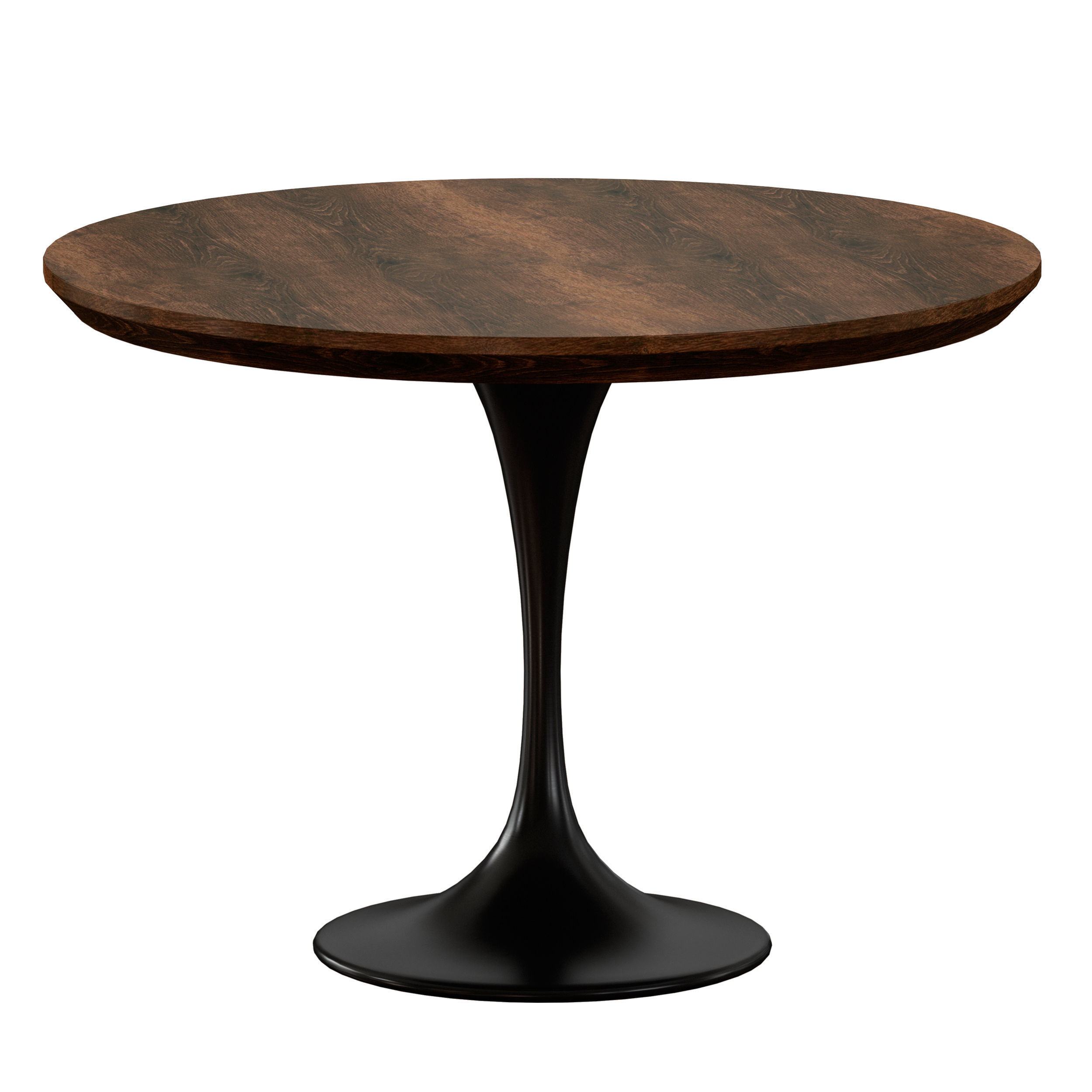 Penn Brown Oak 42 Pedestal Base Dining Table Crate and Barrel 3D model_7