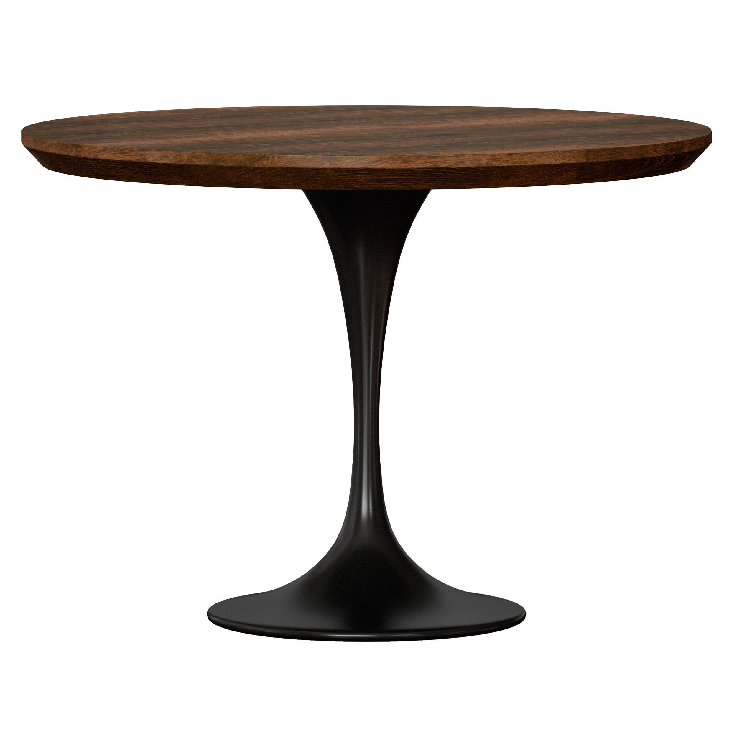 Penn Brown Oak 42 Pedestal Base Dining Table Crate and Barrel 3D model_1