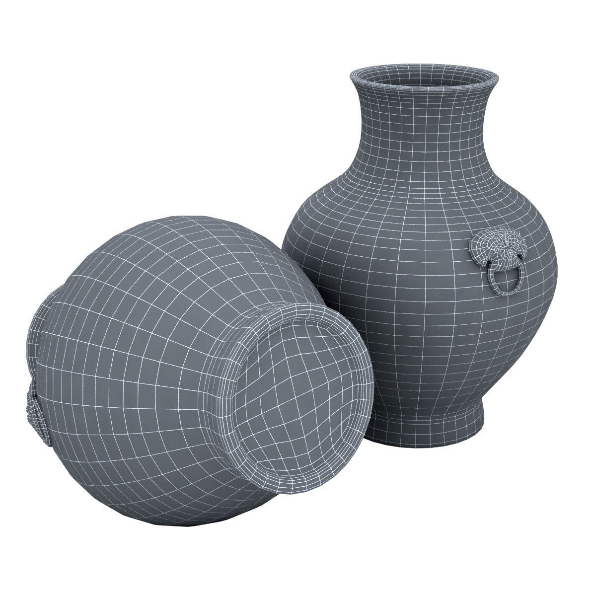 Chinese Indigo Vase 02 3D model_4
