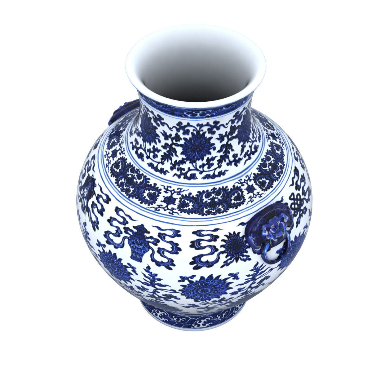 Chinese Indigo Vase 02 3D model_2