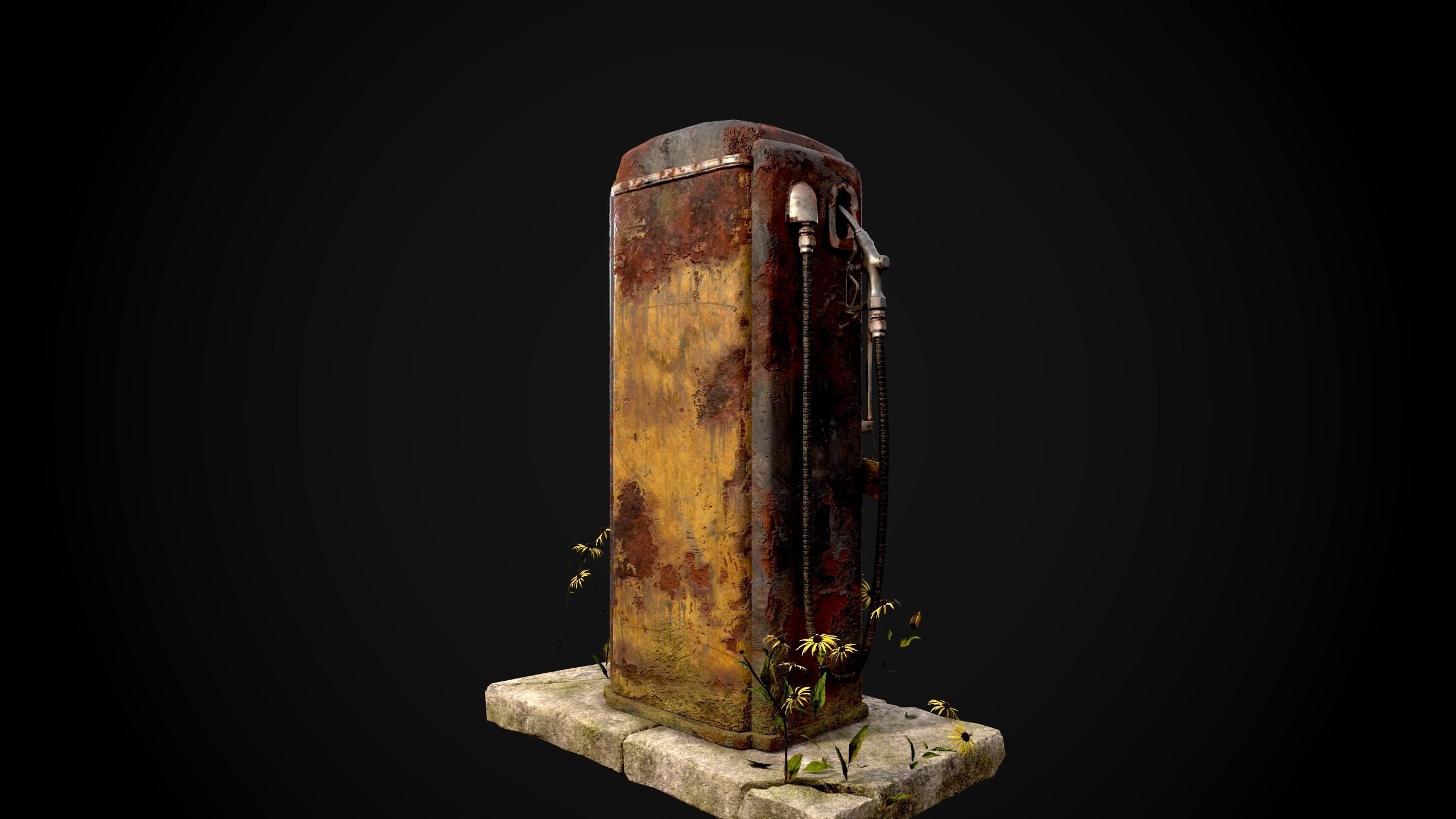 Old Gas Pump Low-poly 3D model_7