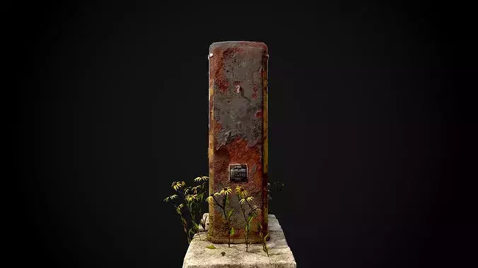 Old Gas Pump Low-poly 3D model 6