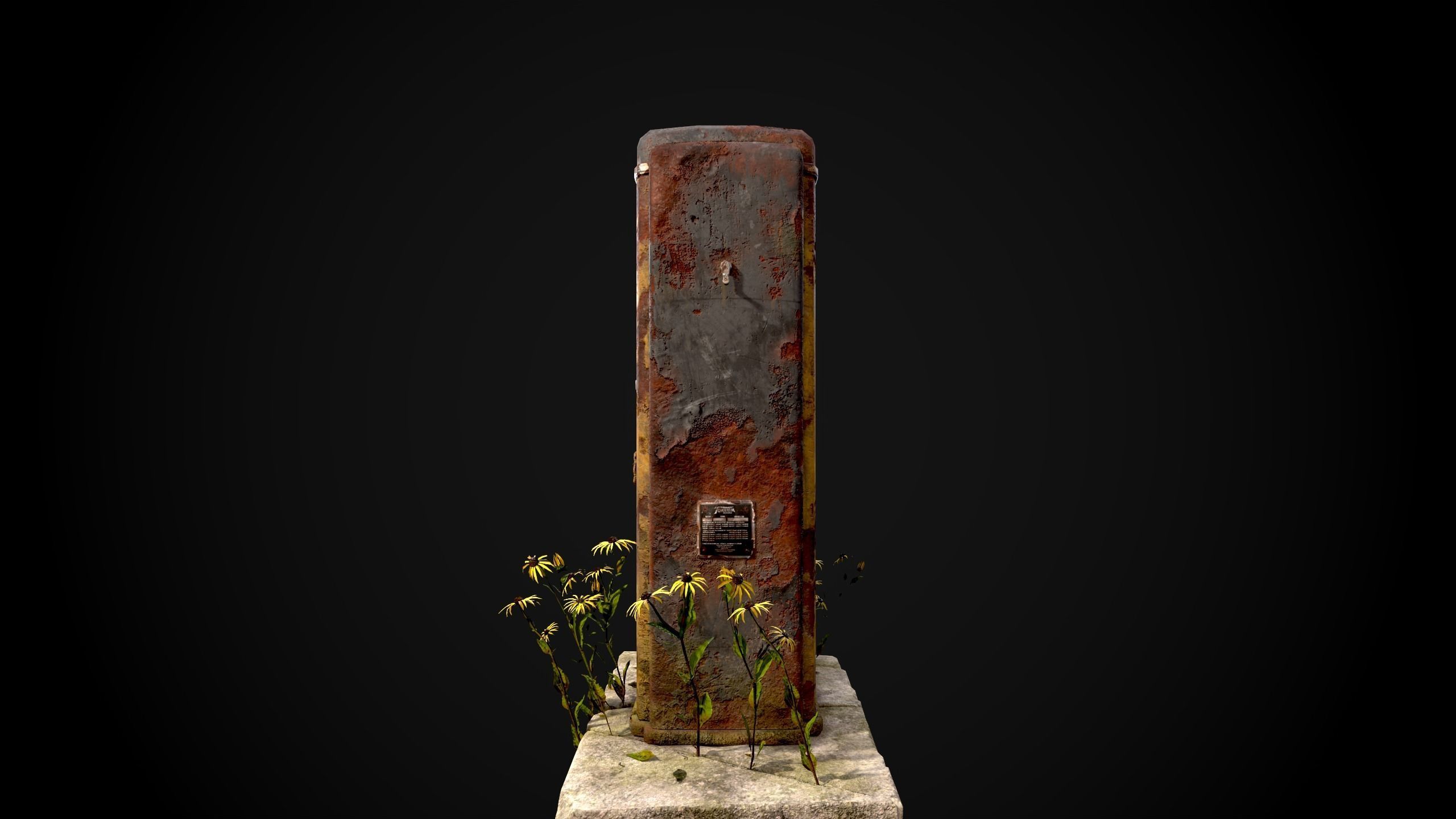 Old Gas Pump Low-poly 3D model_5