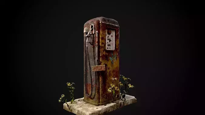 Old Gas Pump Low-poly 3D model 3