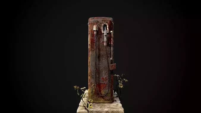 Old Gas Pump Low-poly 3D model 5