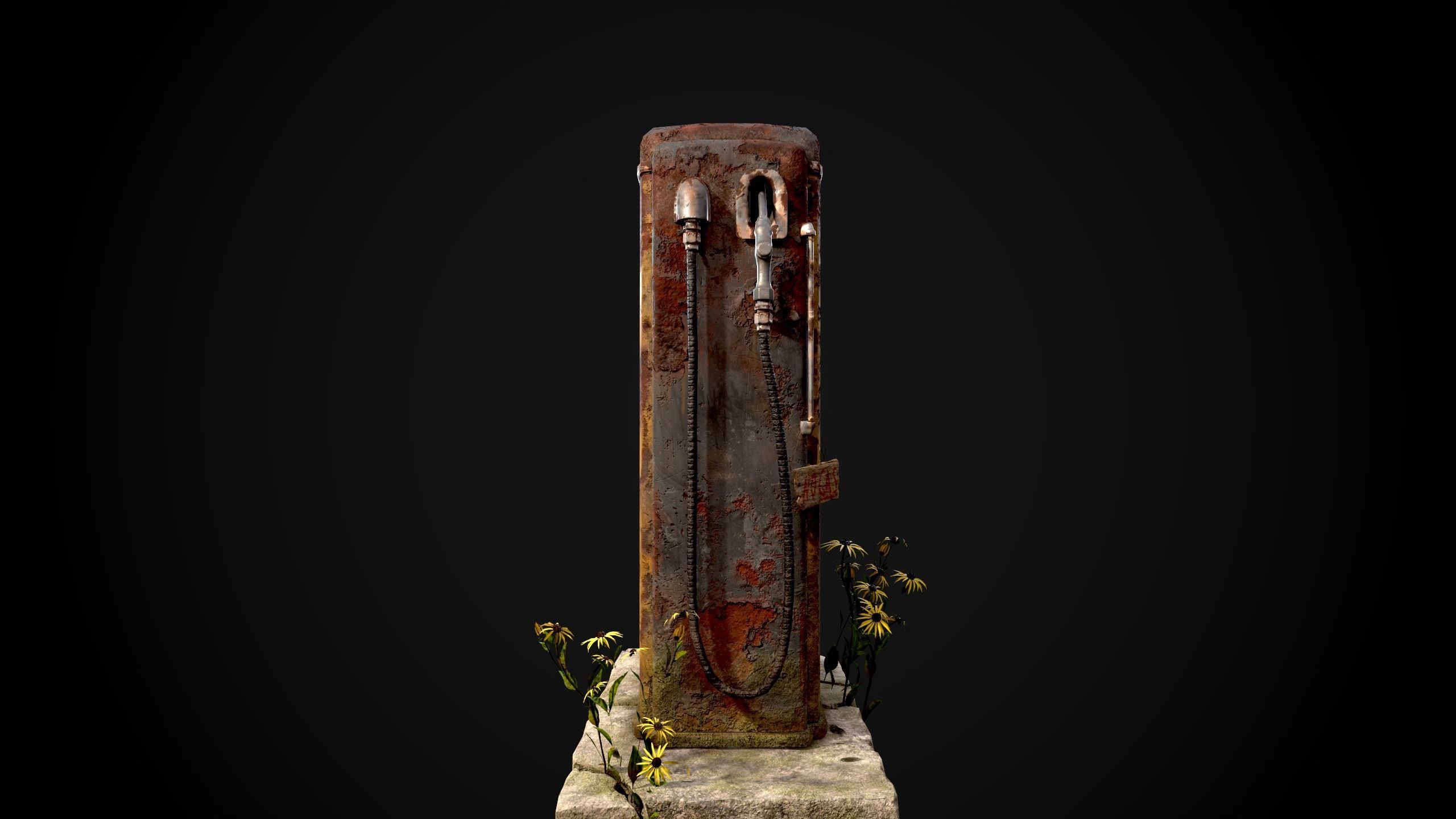Old Gas Pump Low-poly 3D model_4