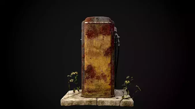 Old Gas Pump Low-poly 3D model 2