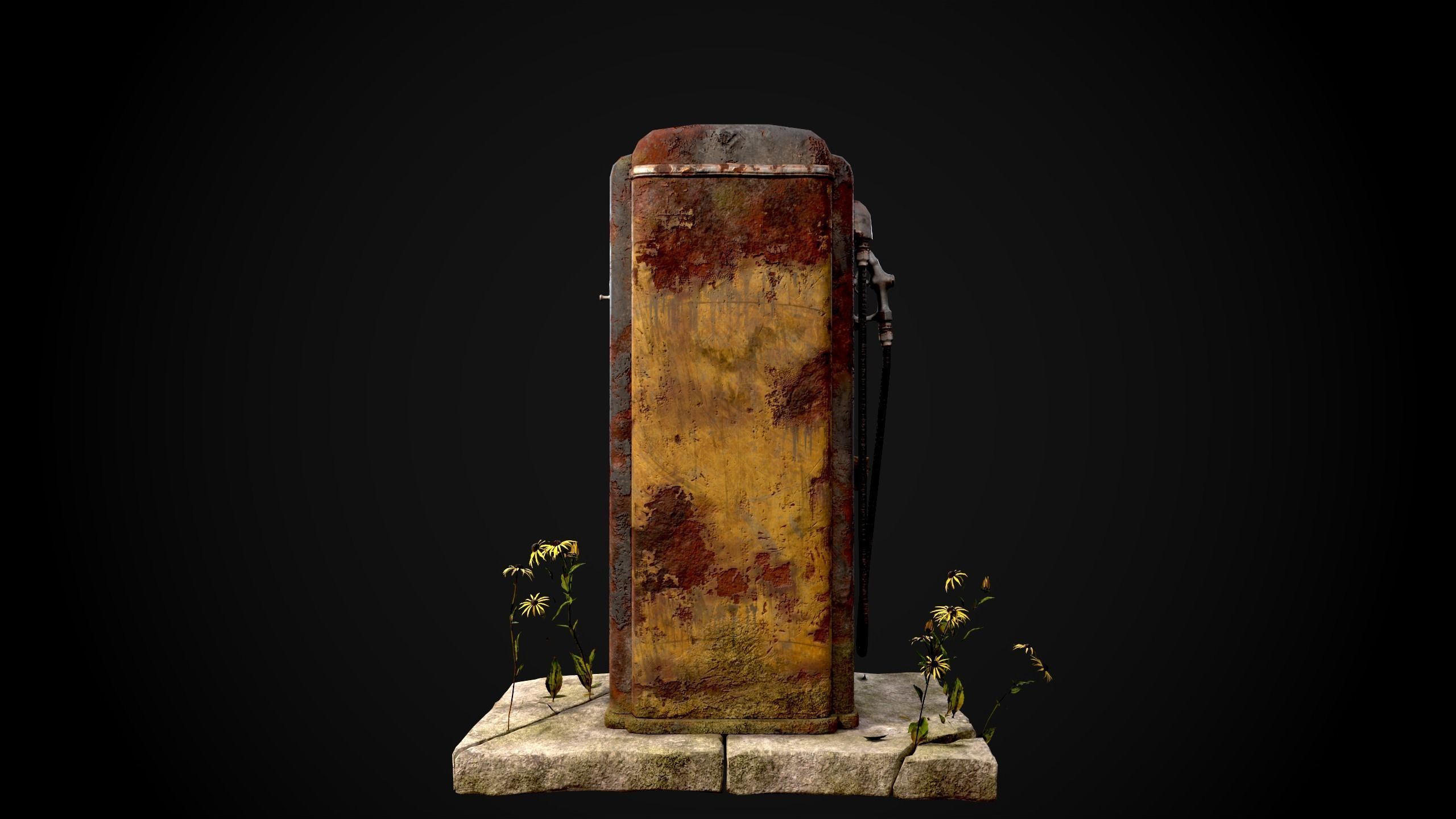 Old Gas Pump Low-poly 3D model_1