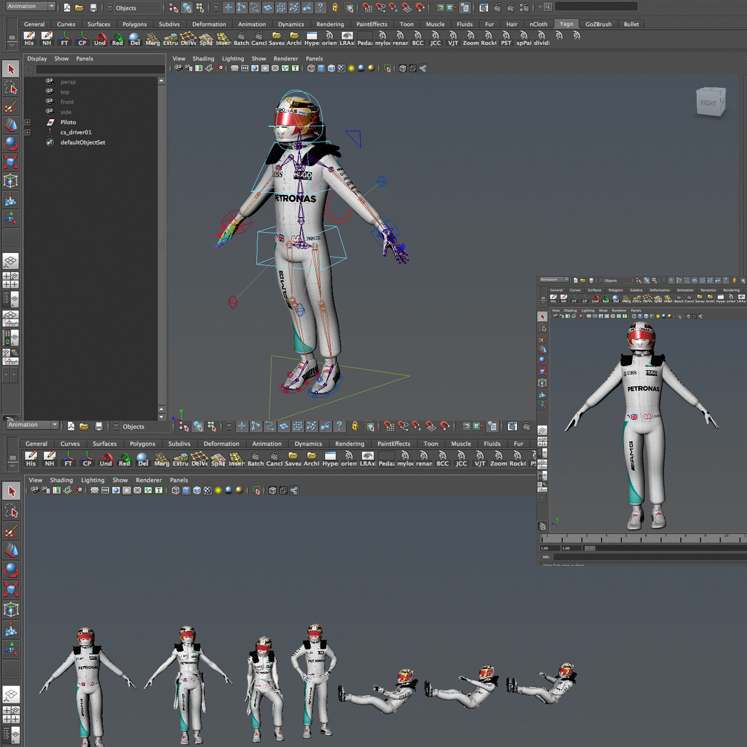 Lewis Hamilton 2016 Low-poly 3D model_10