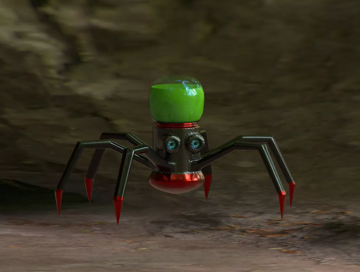 Robot spider with bottle Free 3D print model