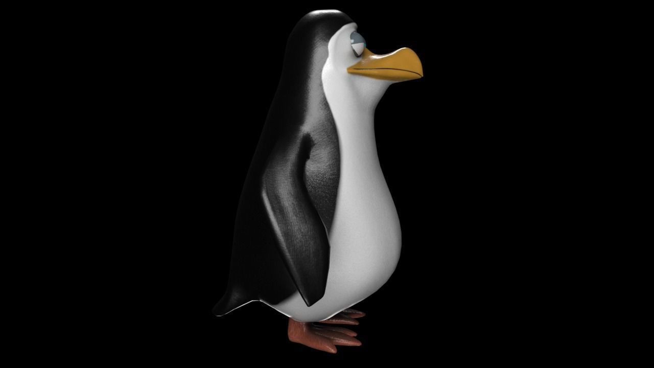 Penguin cartoon 3D model_4