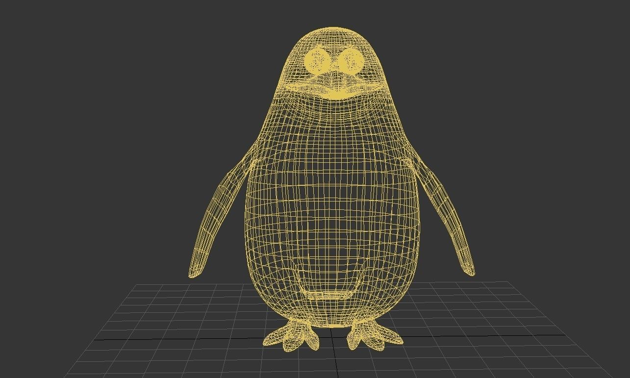 Penguin cartoon 3D model_3