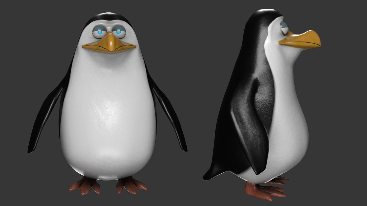 Penguin cartoon 3D model_1