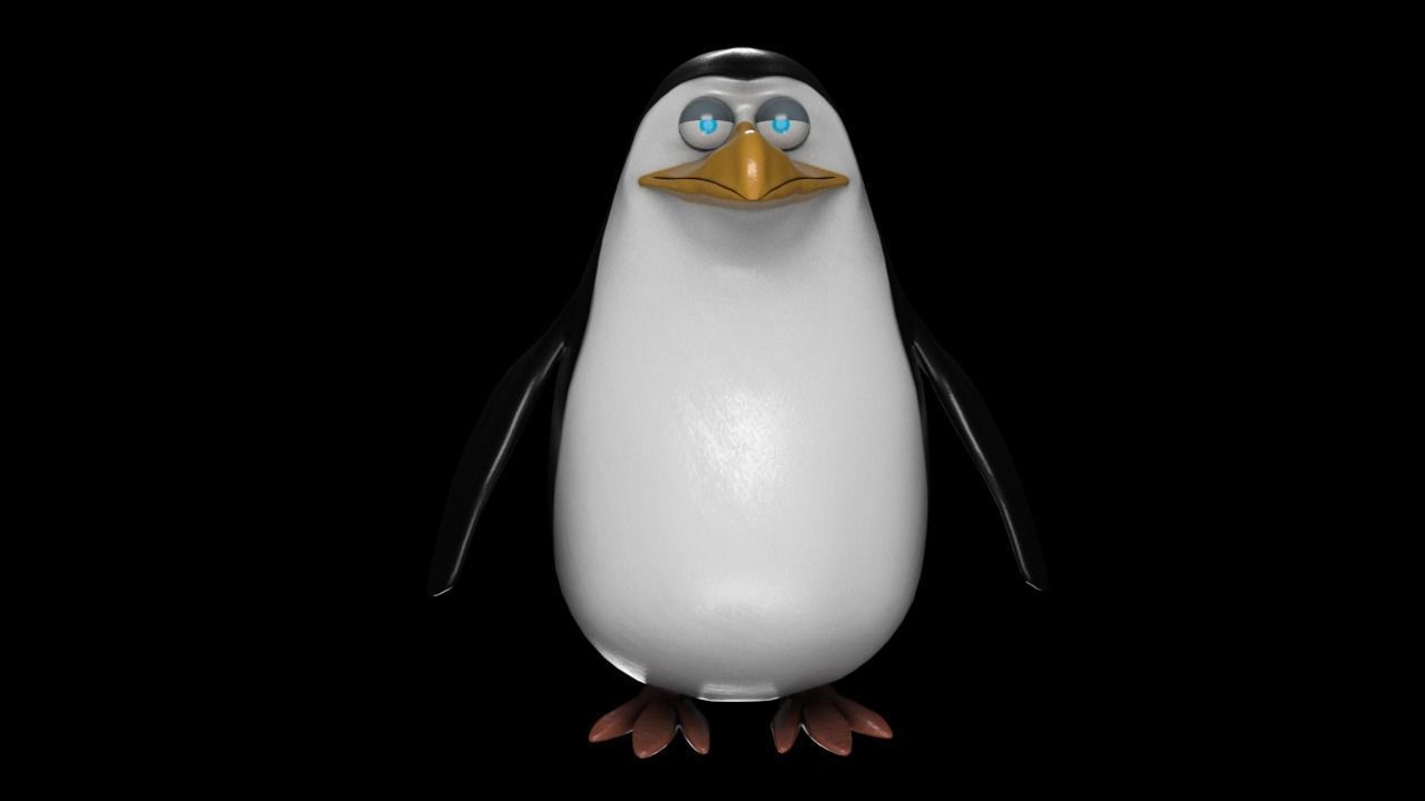 Penguin cartoon 3D model_2