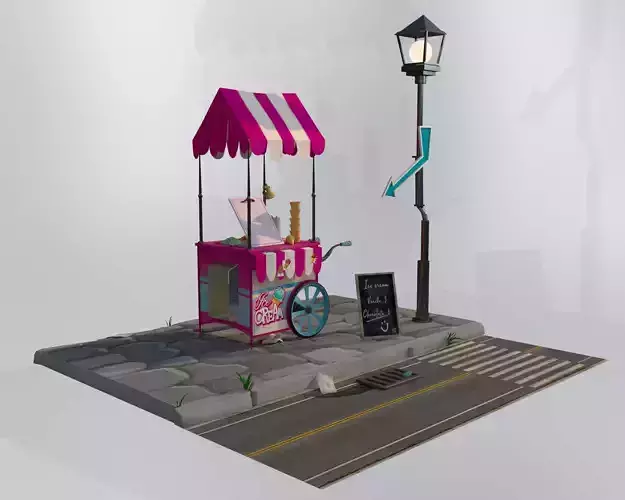 ice cream cart 3D