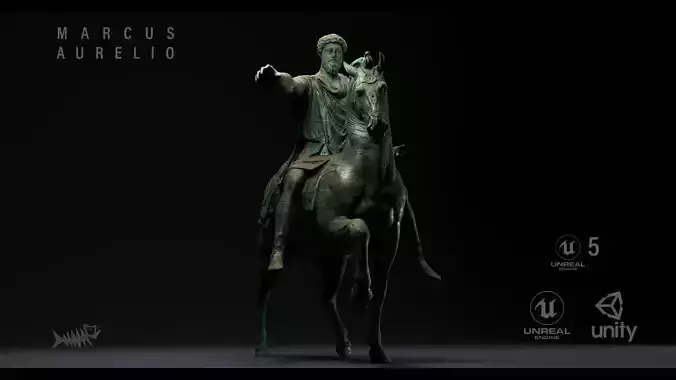 Marcus Aurelio PBR 4K UE5 Low-poly 3D model