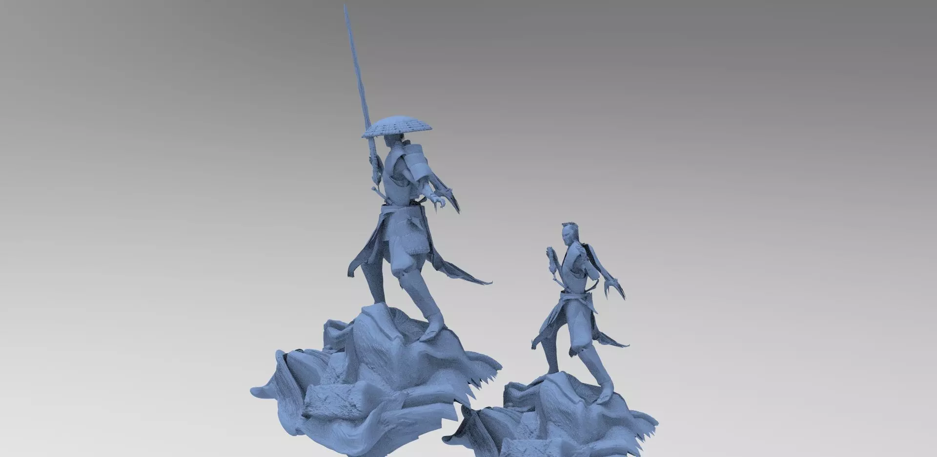 Ronin with son 3D model_0