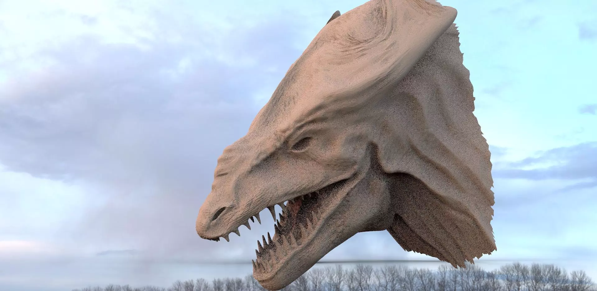 Croc head rough base 3D model_0