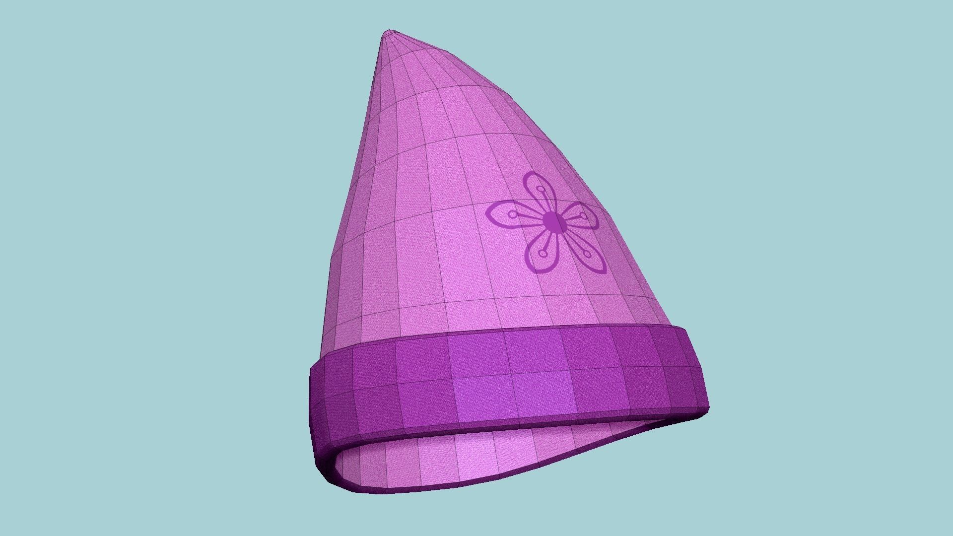 Gnome Hat 06 - Pink - Character Design Fashion Low-poly 3D model_6