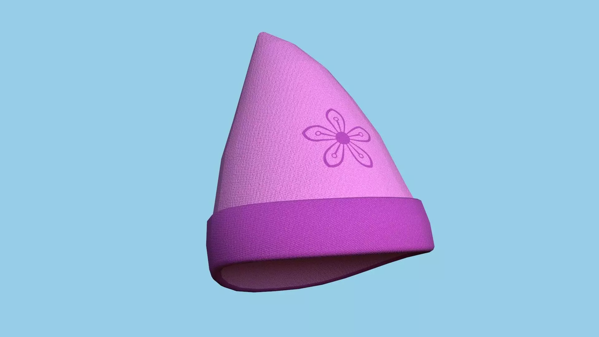 Gnome Hat 06 - Pink - Character Design Fashion Low-poly 3D model_0