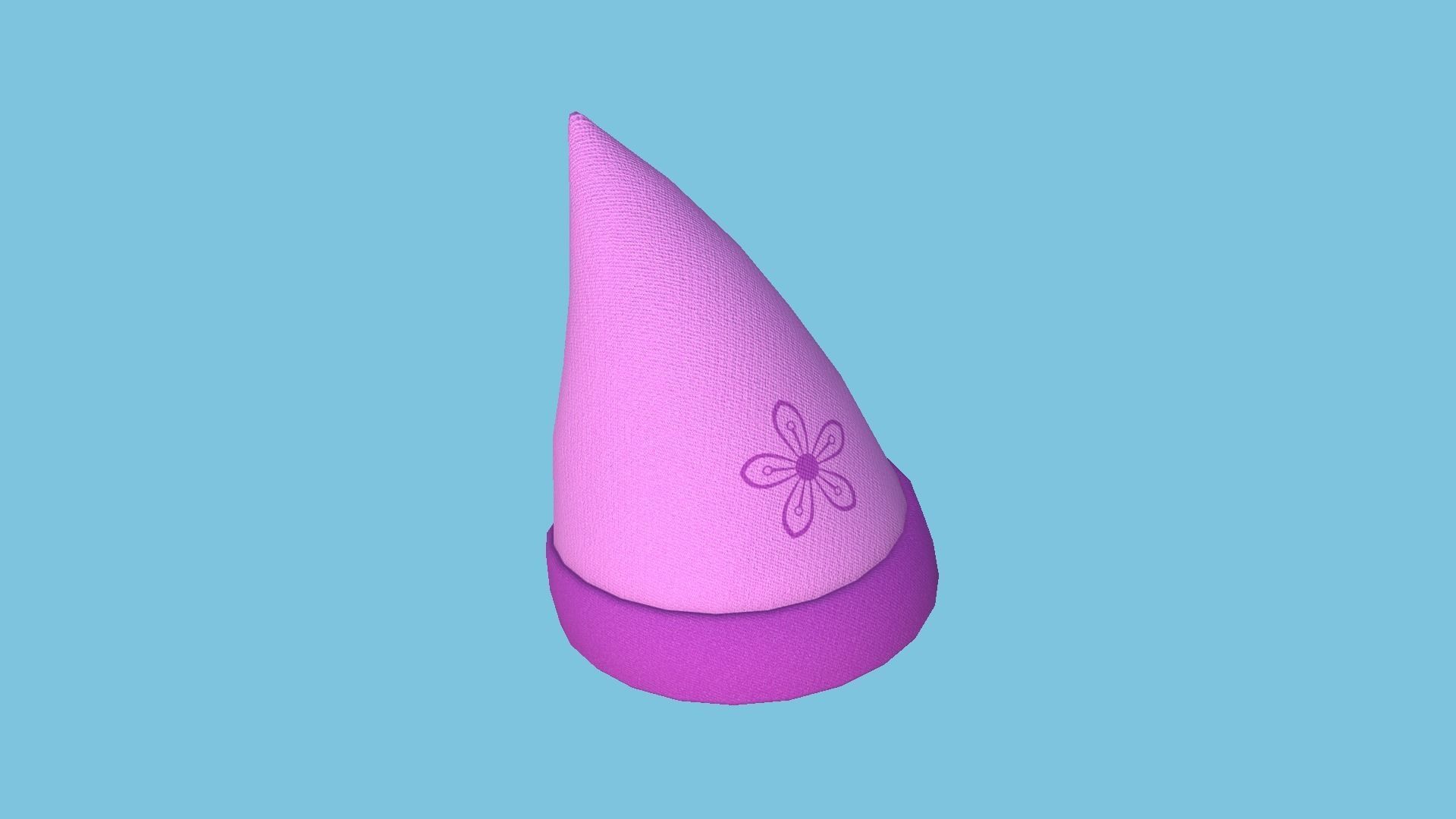 Gnome Hat 06 - Pink - Character Design Fashion Low-poly 3D model_3