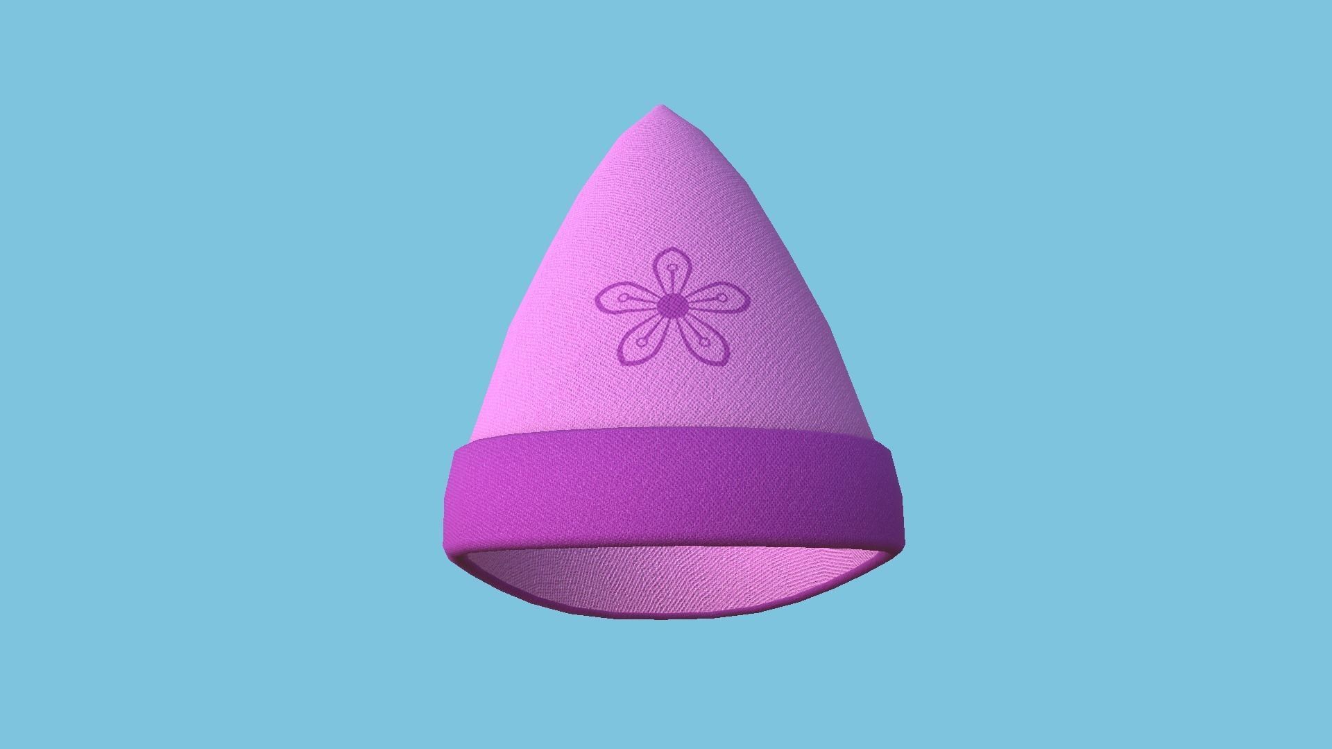 Gnome Hat 06 - Pink - Character Design Fashion Low-poly 3D model_1