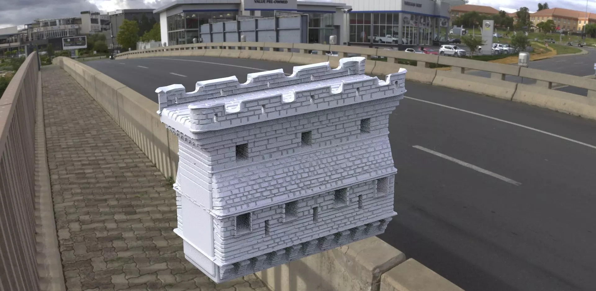 Medieval wall part 3D model