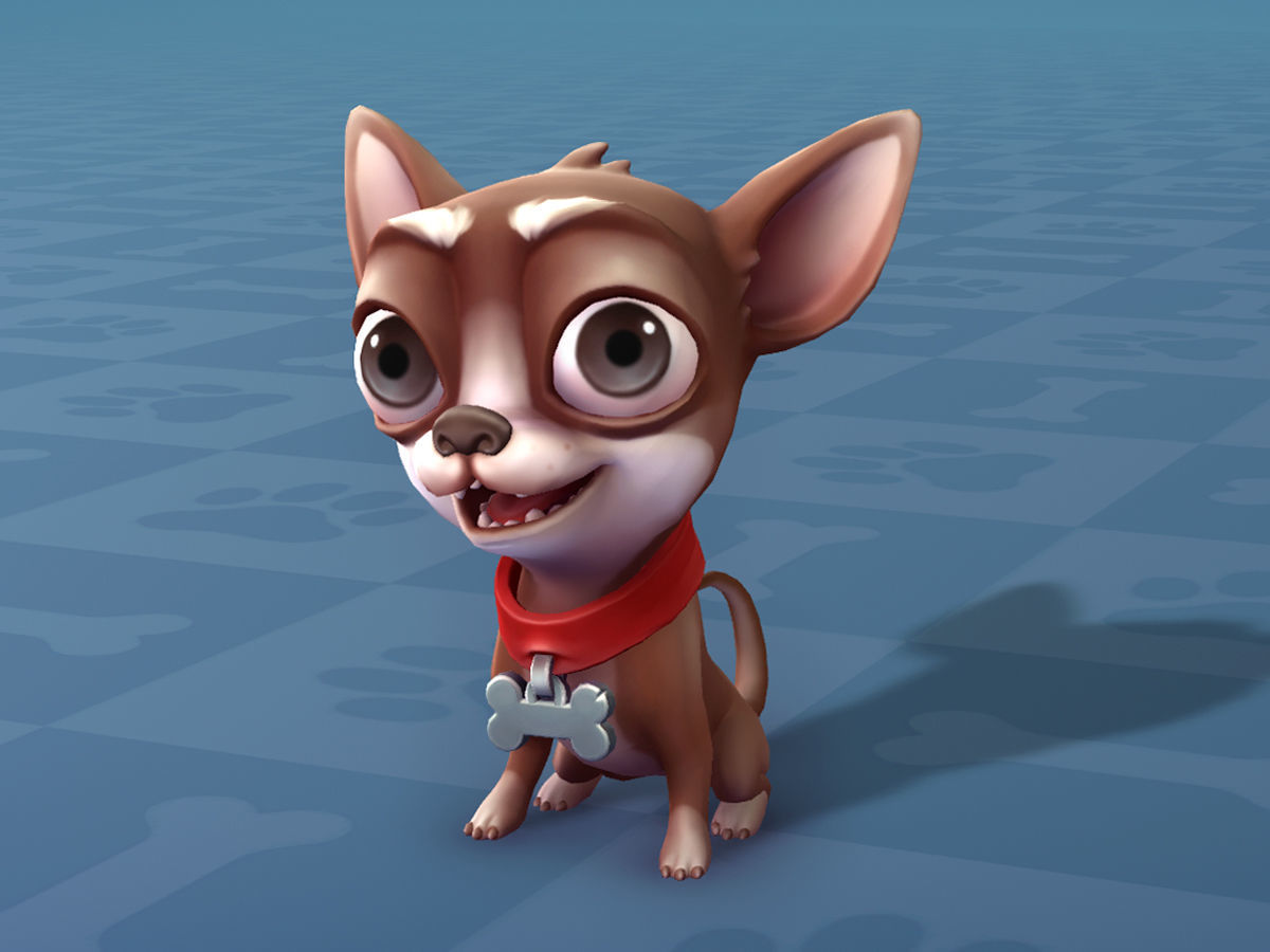 Cartoon Dogs Low-poly 3D model_16