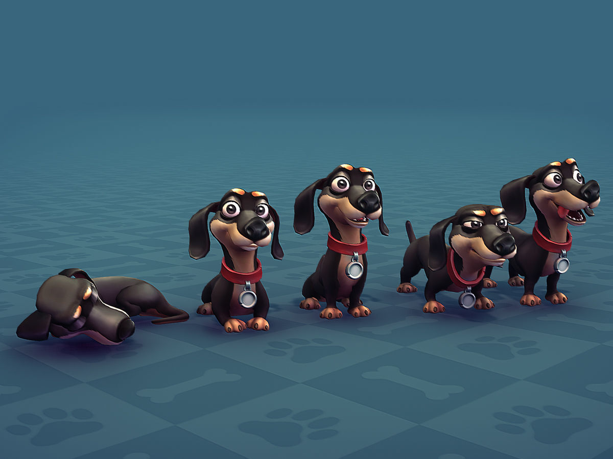 Cartoon Dogs Low-poly 3D model_11
